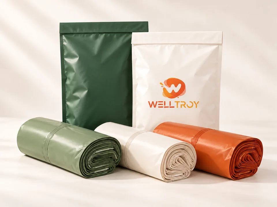 Welltroy Poly Mailers custom branding illustration